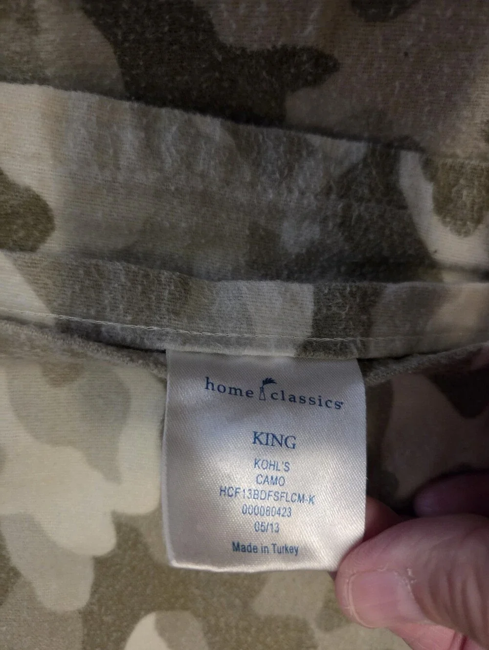 Home Classics Kohl's Camo Sheet Set King Size Camouflage EUC